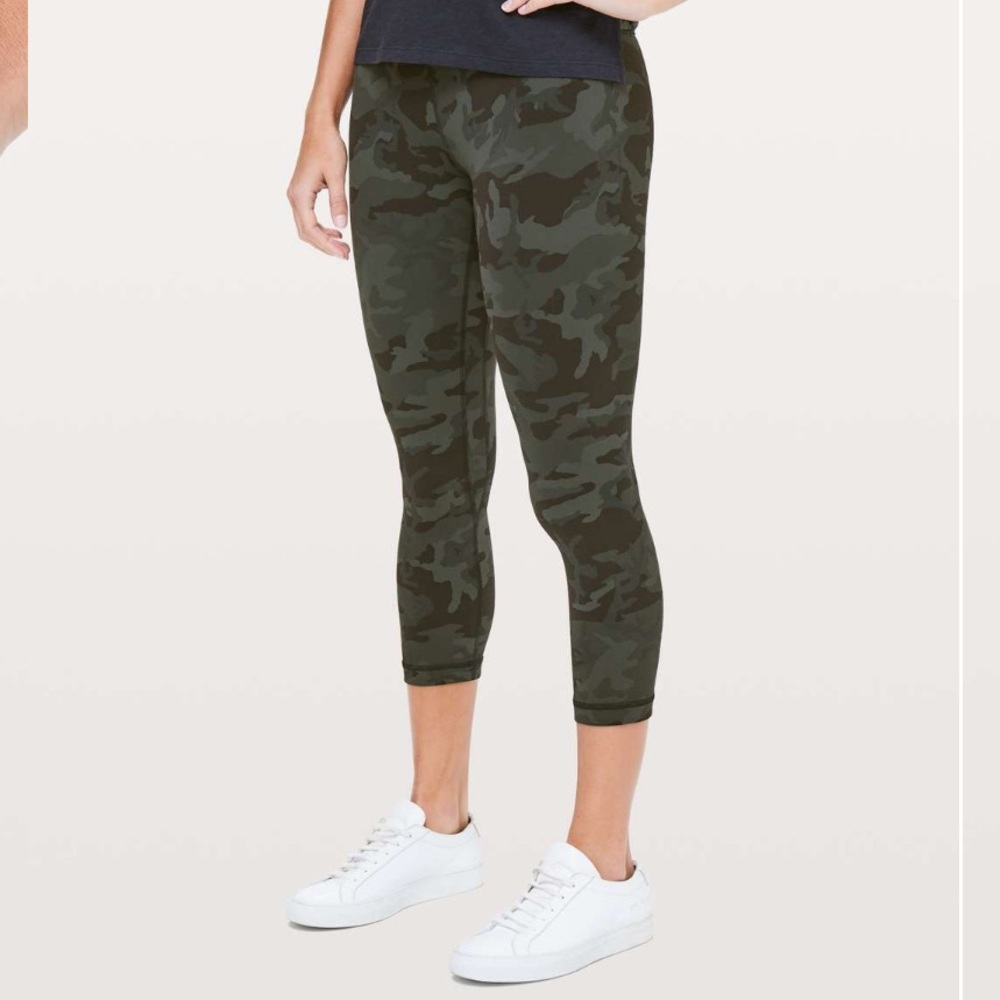 Lululemon Align Crop *21" Incognito Camo Multi Gator Green (First Release) Size4